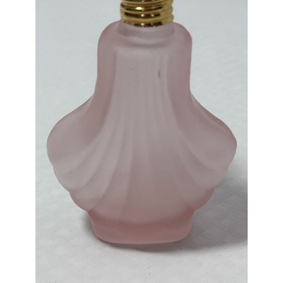 Vintage FROSTED Pink Glass Perfume Bottle Spray Atomizer w/ Pink Bulb Empty - Picture 11 of 12